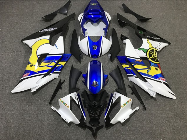 Weiß & Blau Custom 2008-2016 Yamaha R6 Motorrad Verkleidungen Weiß & Blau Custom 2008-2016 Yamaha R6 Motorrad Verkleidungen