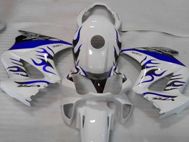Weiß Blau Flamme 2002-2012 Honda VFR800 Motorrad Verkleidungen