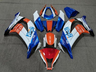 Weiß Blau & Orange 2011-2015 Kawasaki ZX10R Motorrad Verkleidungen