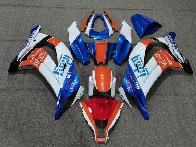 Weiß Blau & Orange 2011-2015 Kawasaki ZX10R Motorrad Verkleidungen