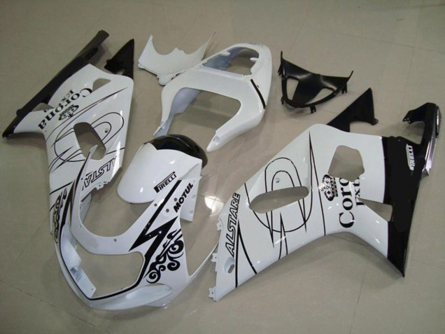 Weiß Corona 2001-2003 Suzuki GSXR 600-750 Motorrad Verkleidungen Weiß Corona 2001-2003 Suzuki GSXR 600-750 Motorrad Verkleidungen