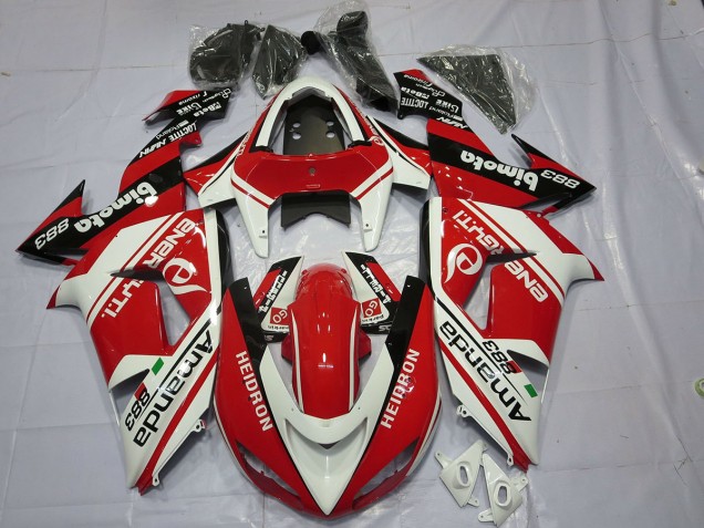Weiß Rot 2006-2007 Kawasaki ZX10R Motorrad Verkleidungen Weiß Rot 2006-2007 Kawasaki ZX10R Motorrad Verkleidungen
