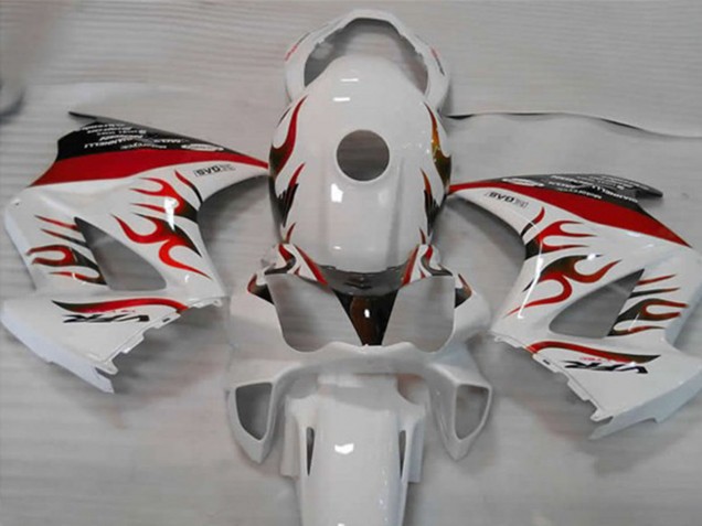 Weiß Rot Flamme 2002-2012 Honda VFR800 Motorrad Verkleidungen Weiß Rot Flamme 2002-2012 Honda VFR800 Motorrad Verkleidungen