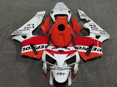 Weiß Rot & Orange Repsol 2005-2006 Honda CBR600RR Motorrad Verkleidungen