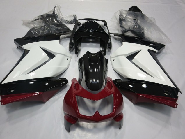 Weiß Rot & Schwarz 2008-2012 Kawasaki Ninja 250 Motorrad Verkleidungen Weiß Rot & Schwarz 2008-2012 Kawasaki Ninja 250 Motorrad Verkleidungen