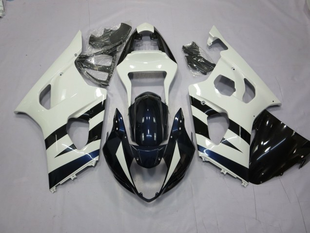 Weiß & Schwarz 2003-2004 Suzuki GSXR 1000 Motorrad Verkleidungen Weiß & Schwarz 2003-2004 Suzuki GSXR 1000 Motorrad Verkleidungen