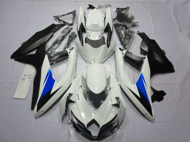 Weiß & Schwarz 2008-2010 Suzuki GSXR 600-750 Motorrad Verkleidungen Weiß & Schwarz 2008-2010 Suzuki GSXR 600-750 Motorrad Verkleidungen