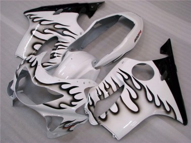 Weiß & Schwarz Flamme 1999-2000 Honda CBR600 F4 Motorrad Verkleidungen