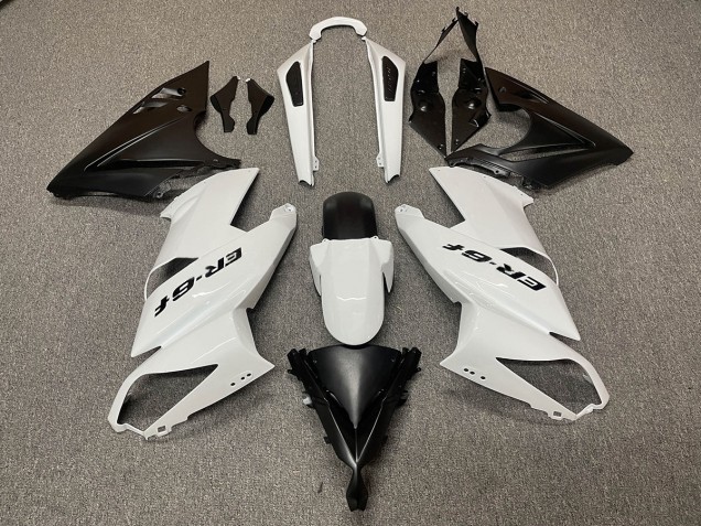 Weiß Schwarz Logo 2009-2011 Kawasaki Ninja 650R Motorrad Verkleidungen Weiß Schwarz Logo 2009-2011 Kawasaki Ninja 650R Motorrad Verkleidungen
