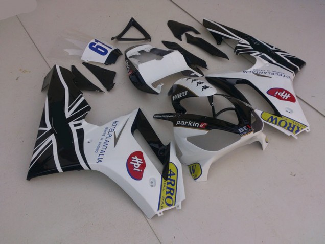 Weiß & Schwarz Mit Flagge 2006-2008 Triumph Daytona 675 Motorrad Verkleidungen