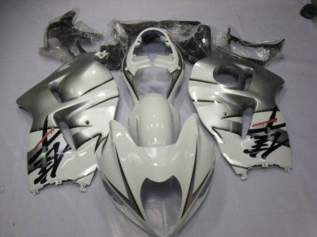 Weiß & Silber 1997-2007 Suzuki GSXR 1300 Motorrad Verkleidungen Weiß & Silber 1997-2007 Suzuki GSXR 1300 Motorrad Verkleidungen