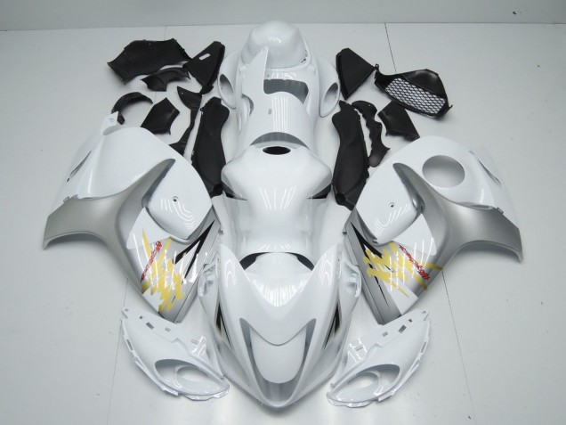 Weiß & Silber 2008-2020 Suzuki GSXR 1300 Motorrad Verkleidungen Weiß & Silber 2008-2020 Suzuki GSXR 1300 Motorrad Verkleidungen