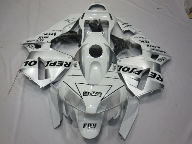 Weiß Silber Repsol 2003-2004 Honda CBR600RR Motorrad Verkleidungen Weiß Silber Repsol 2003-2004 Honda CBR600RR Motorrad Verkleidungen