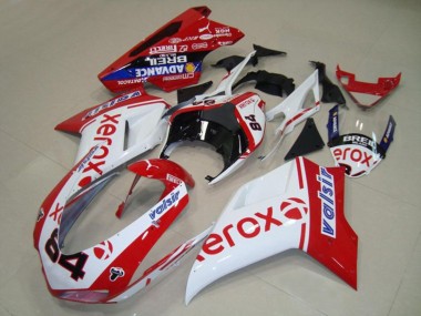 Weiß Xerox 2007-2014 Ducati 848 1098 1198 Motorrad Verkleidungen