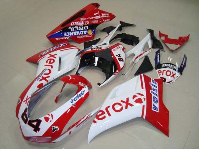 Weiß Xerox 2007-2014 Ducati 848 1098 1198 Motorrad Verkleidungen Weiß Xerox 2007-2014 Ducati 848 1098 1198 Motorrad Verkleidungen