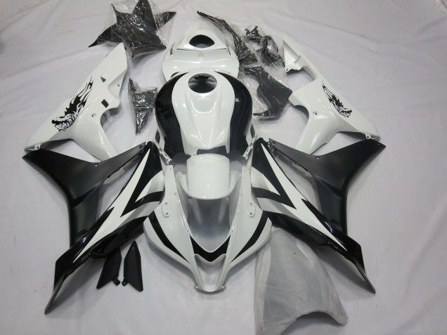 Benutzerdefiniert OEM Stil Weiß & Schwarz 2007-2008 Honda CBR600RR Motorrad Verkleidungen