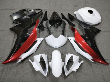 Benutzerdefiniert Rot Schwarz & Weiß 2008-2016 Yamaha R6 Motorrad Verkleidungen