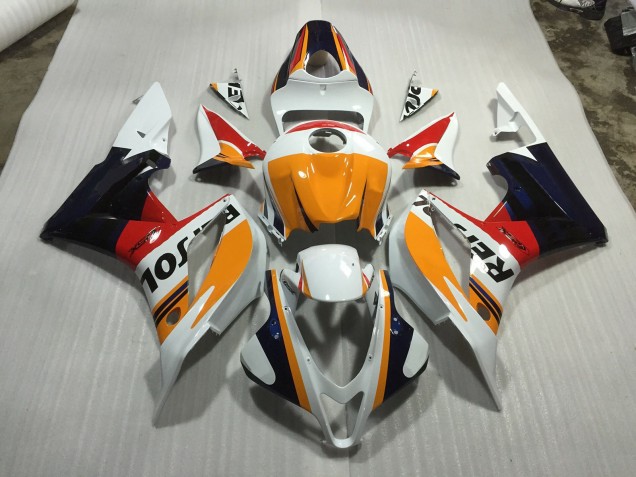 Benutzerdefiniertes Weiß Repsol 2007-2008 Honda CBR600RR Motorrad Verkleidungen Benutzerdefiniertes Weiß Repsol 2007-2008 Honda CBR600RR Motorrad Verkleidungen