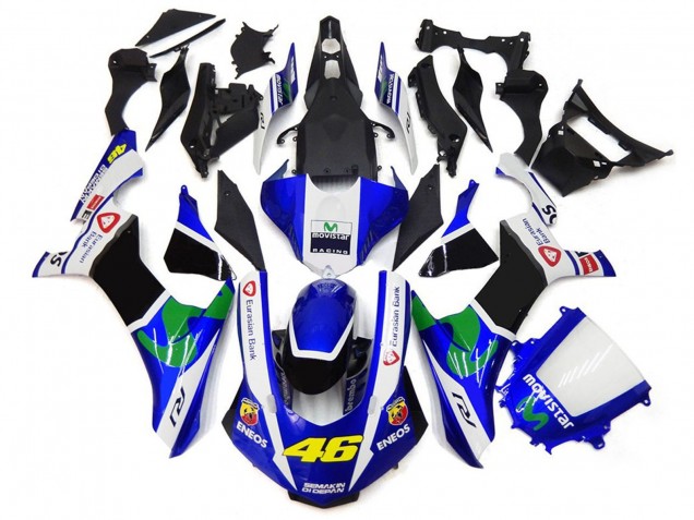 Blau & Weiß 46 2015-2019 Yamaha R1 Motorrad Verkleidungen Blau & Weiß 46 2015-2019 Yamaha R1 Motorrad Verkleidungen