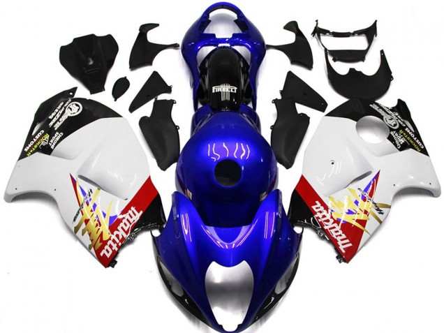 Blau & Weiß Custom Logo 1997-2007 Suzuki GSXR 1300 Motorrad Verkleidungen Blau & Weiß Custom Logo 1997-2007 Suzuki GSXR 1300 Motorrad Verkleidungen