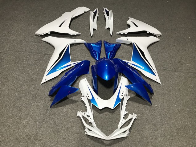 Blauweiß Kundenspezifisch 2011-2024 Suzuki GSXR 600-750 Motorrad Verkleidungen Blauweiß Kundenspezifisch 2011-2024 Suzuki GSXR 600-750 Motorrad Verkleidungen