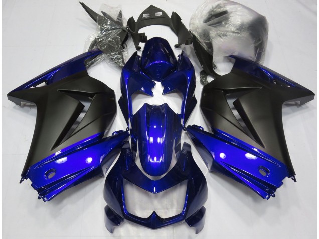 Blau & Matt Schwarz 2008-2012 Kawasaki Ninja 250 Motorrad Verkleidungen Blau & Matt Schwarz 2008-2012 Kawasaki Ninja 250 Motorrad Verkleidungen