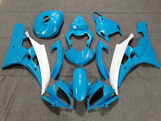 Blau & Weiß Mit Perle 2006-2007 Yamaha R6 Motorrad Verkleidungen Blau & Weiß Mit Perle 2006-2007 Yamaha R6 Motorrad Verkleidungen