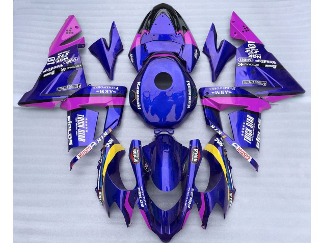 Blau & Pink Trickstar 2004-2005 Kawasaki ZX10R Motorrad Verkleidungen Blau & Pink Trickstar 2004-2005 Kawasaki ZX10R Motorrad Verkleidungen