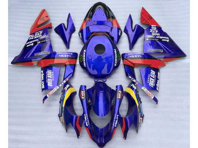 Blau & Rot Trickstar 2004-2005 Kawasaki ZX10R Motorrad Verkleidungen
