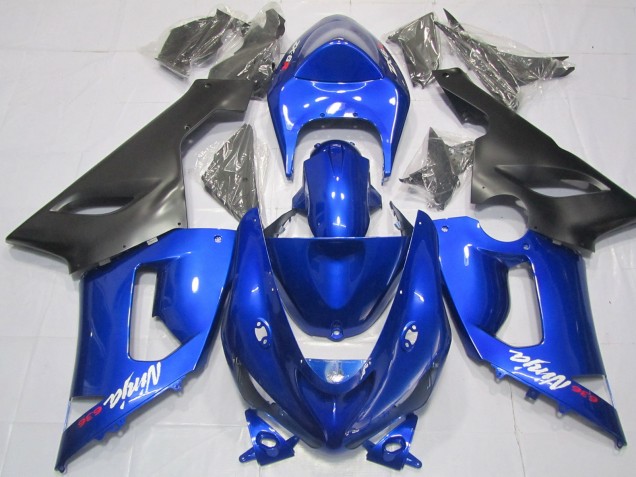 Blau & Schwarz 2005-2006 Kawasaki ZX6R Motorrad Verkleidungen Blau & Schwarz 2005-2006 Kawasaki ZX6R Motorrad Verkleidungen