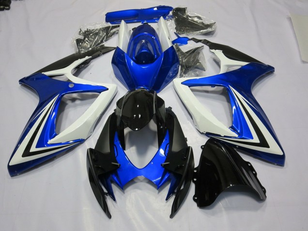 Blau Schwarz & Weiß 2006-2007 Suzuki GSXR 600-750 Motorrad Verkleidungen Blau Schwarz & Weiß 2006-2007 Suzuki GSXR 600-750 Motorrad Verkleidungen