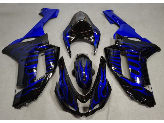 Blaue Flamme 2007-2008 Kawasaki ZX6R Motorrad Verkleidungen Blaue Flamme 2007-2008 Kawasaki ZX6R Motorrad Verkleidungen