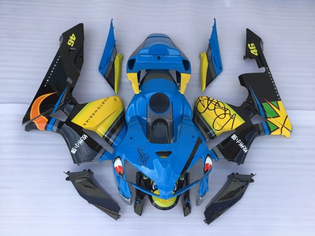 Blauer Hai & Gelb 2005-2006 Honda CBR600RR Motorrad Verkleidungen Blauer Hai & Gelb 2005-2006 Honda CBR600RR Motorrad Verkleidungen