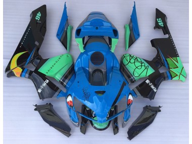 Blauer Hai & Grün 2005-2006 Honda CBR600RR Motorrad Verkleidungen