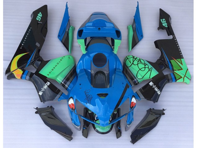 Blauer Hai & Grün 2005-2006 Honda CBR600RR Motorrad Verkleidungen Blauer Hai & Grün 2005-2006 Honda CBR600RR Motorrad Verkleidungen