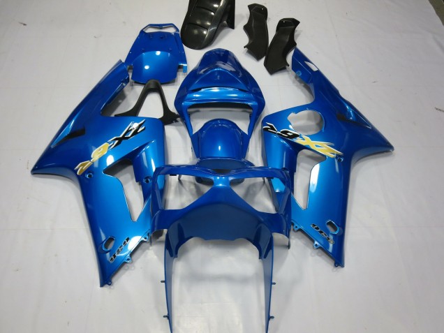 Blauer Ninja 2003-2004 Kawasaki ZX6R Motorrad Verkleidungen Blauer Ninja 2003-2004 Kawasaki ZX6R Motorrad Verkleidungen