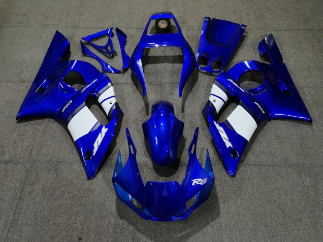 Blauweißes Design 1998-2002 Yamaha R6 Motorrad Verkleidungen Blauweißes Design 1998-2002 Yamaha R6 Motorrad Verkleidungen