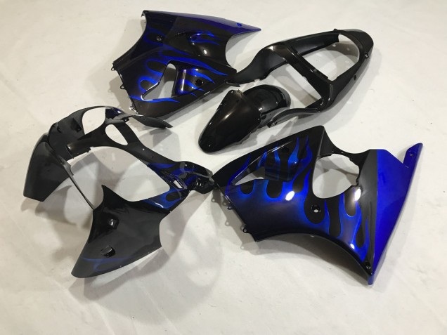 Blaues Flame-Kit 2000-2002 Kawasaki ZX6R Motorrad Verkleidungen Blaues Flame-Kit 2000-2002 Kawasaki ZX6R Motorrad Verkleidungen