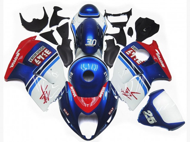 Blaues & Weißes Custom-Logo Motul 1997-2007 Suzuki GSXR 1300 Motorrad Verkleidungen Blaues & Weißes Custom-Logo Motul 1997-2007 Suzuki GSXR 1300 Motorrad Verkleidungen