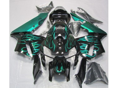 Blaugrün Glänzend Flamme 2005-2006 Honda CBR600RR Motorrad Verkleidungen