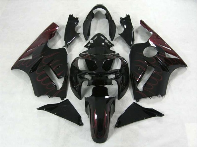 Burgunderrot Flame 2002-2005 Kawasaki ZX12R Motorrad Verkleidungen