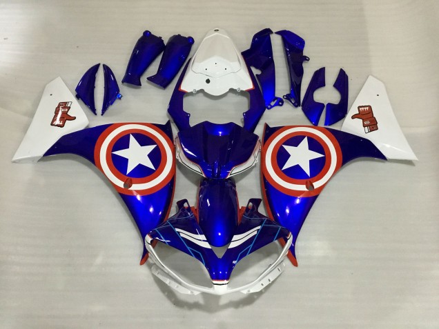 Captain America 2009-2011 Yamaha R1 Motorrad Verkleidungen Captain America 2009-2011 Yamaha R1 Motorrad Verkleidungen