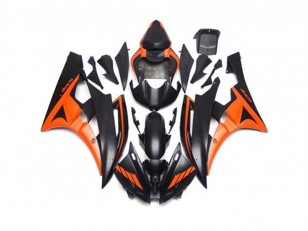 Custom Matt Schwarz & Orange 2006-2007 Yamaha R6 Motorrad Verkleidungen Custom Matt Schwarz & Orange 2006-2007 Yamaha R6 Motorrad Verkleidungen
