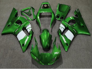 Dunkelgrün & Weiß 1998-2002 Yamaha R6 Motorrad Verkleidungen