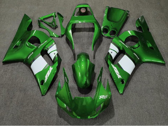 Dunkelgrün & Weiß 1998-2002 Yamaha R6 Motorrad Verkleidungen Dunkelgrün & Weiß 1998-2002 Yamaha R6 Motorrad Verkleidungen