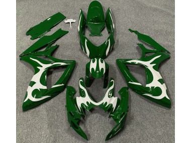 Dunkelgrün & Weiß 2006-2007 Suzuki GSXR 600-750 Motorrad Verkleidungen