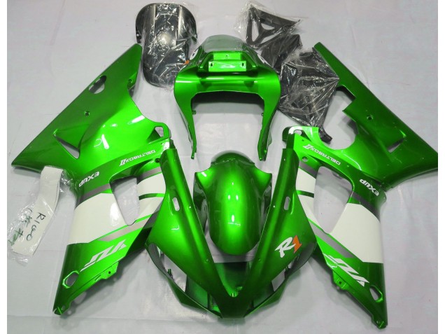 Elektrisches Grün & Weiß 2000-2001 Yamaha R1 Motorrad Verkleidungen Elektrisches Grün & Weiß 2000-2001 Yamaha R1 Motorrad Verkleidungen