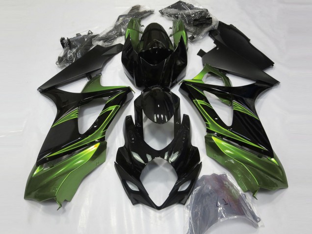Elektrisches Grün & Schwarzglanz 2007-2008 Suzuki GSXR 1000 Motorrad Verkleidungen Elektrisches Grün & Schwarzglanz 2007-2008 Suzuki GSXR 1000 Motorrad Verkleidungen