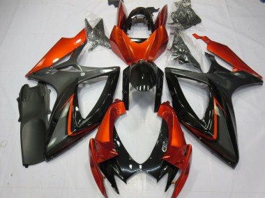 Gebranntes Orange & Grau 2006-2007 Suzuki GSXR 600-750 Motorrad Verkleidungen