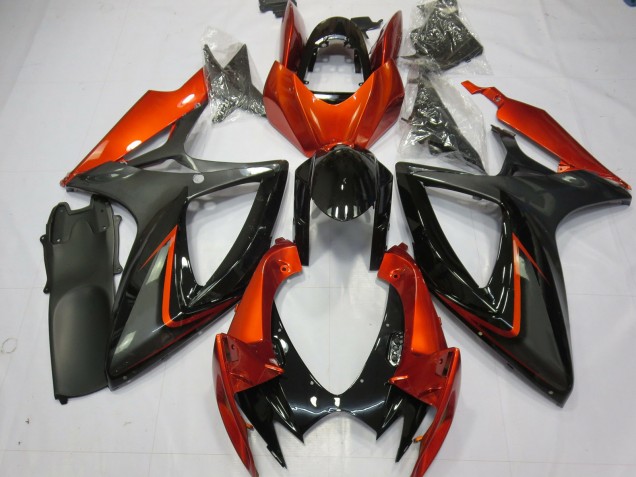 Gebranntes Orange & Grau 2006-2007 Suzuki GSXR 600-750 Motorrad Verkleidungen Gebranntes Orange & Grau 2006-2007 Suzuki GSXR 600-750 Motorrad Verkleidungen